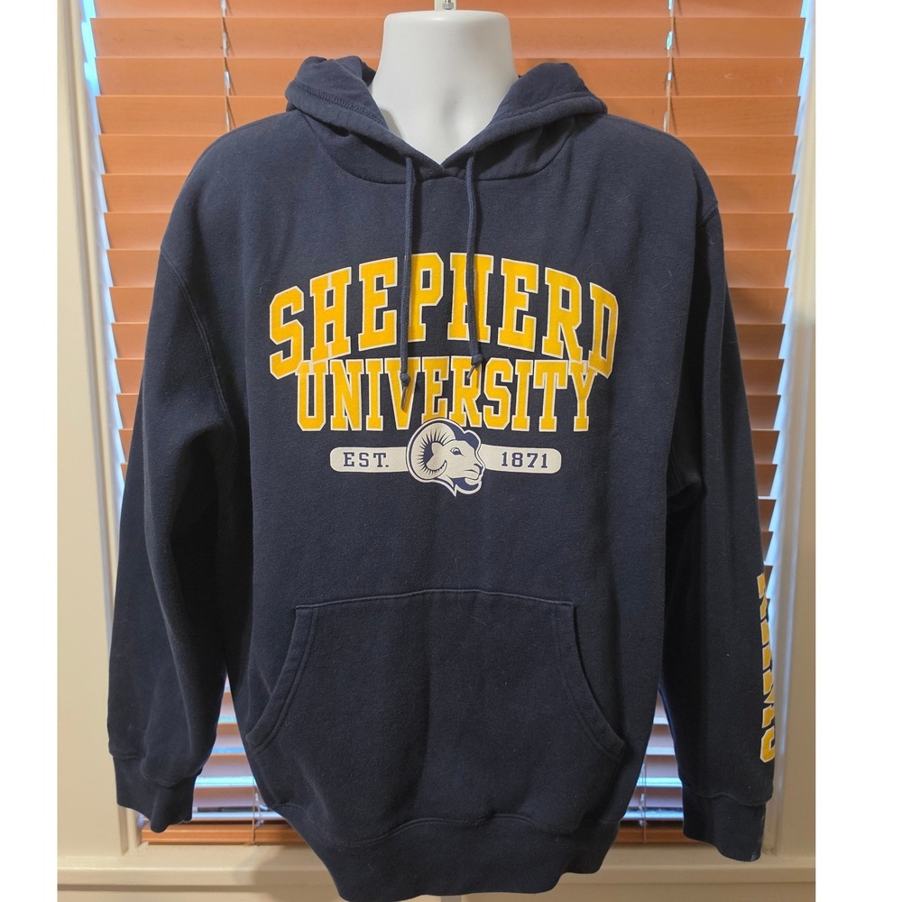 Jansport Shepherd University Rams Hoodie Navy Blue XL Mens Graphic Sweatshirt